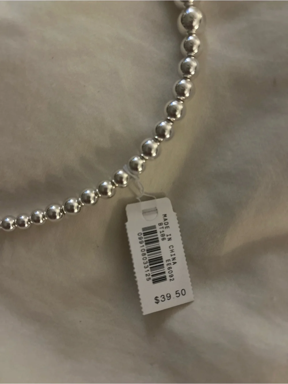 J. Crew Silver metallic Beaded Headband